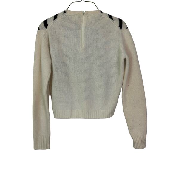 Andrew St. John‎ VINTAGE Angora Rabbit Lambswool Chevron Sweater Size MEDIUM - Picture 6 of 7